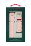 Λουράκι TED Wavy Design Pink Leather Strap για APPLE Watches 42-44 mm