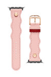 Λουράκι TED Wavy Design Pink Leather Strap για APPLE Watches 42-44 mm