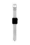 TED Chevron Silver Leather Strap for APPLE Watches 42-44 mm