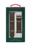 Λουράκι TED Logo Brown Leather Strap για APPLE Watches 42-44 mm