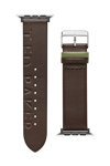 TED Logo Brown Leather Strap for APPLE Watches 42-44 mm