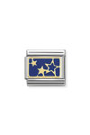 NOMINATION Link Blue Star in Stainless Steel, Gold 18K with Enamel