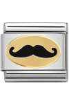 NOMINATION Link Mustache in Stainless Steel, Gold 18K with Enamel