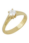 Μονόπετρο δαχτυλίδι SAVVIDIS από χρυσό 18K με διαμάντια (Νο 52)