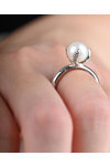 Δαχτυλίδι λευκόχρυσο  SAVVIDIS 14K με μαργαριτάρι και ζιργκόν (Νο 54)