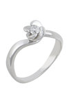 Solitaire Ring 18ct White Gold by FaCaDoro with Diamond (No 54)