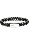 U.S.POLO Kevin Stainless Steel and Leather Bracelet