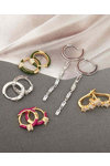 ANIA HAIE Huggie Hoop Berry Enamel Starling Silver Gold Plated Earrings Set with Zircon