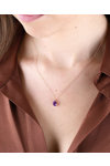 SOLEDOR 14ct Rose Gold Necklace Precious with Amethyst