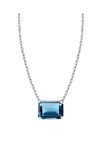 SOLEDOR 14ct White Gold Necklace Precious with Topaz