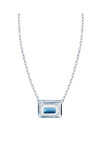 SOLEDOR 14ct White Gold Necklace Precious with Topaz