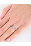 Μονόπετρο δαχτυλίδι με σχήμα δάκρυ FaCad'oro από 14K λευκόχρυσο με ζιργκόν (Νο 53)