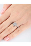 Ring 14ct White Gold in Tear Shape with Zircon by FaCaDoro (No 53)