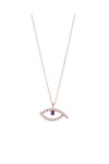 Necklace 18ct Rose Gold Teardrop Shape with Diamond and Sapphire by FaCaDoro