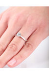 Μονόπετρο δαχτυλίδι FaCad'oro από λευκόχρυσο 14K με ζιργκόν (Νο 53)