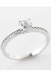 Solitaire Ring 14ct White Gold with Zircon by FaCaDoro (No 52)