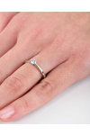 Δαχτυλίδι λευκόχρυσο μονόπετρο FACAD'ORO 18K με διαμάντι (Νο 53)