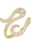 JCOU Like The Wind 14ct Gold-Plated Sterling Silver Ring with White Zircon