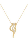 JCOU Like The Wind 14ct Gold-Plated Sterling Silver Necklace with White Zircon