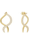 JCOU Like The Wind 14ct Gold-Plated Sterling Silver Earrings set with White Zircon