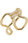 JCOU Unchain 14ct Gold-Plated Sterling Silver Ring with White Zircon