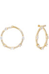 JCOU Multi Stone 14ct Gold-Plated Sterling Silver Earrings set with White Zircon