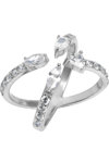 JCOU Multi Stone Rhodium-Plated Sterling Silver Ring with White Zircon