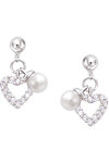 GO Sterling Silver Earrings with Zircon and Pearl