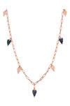 VOGUE Starling Silver 925 Necklace Rose Gold Plated 18K with Enamel