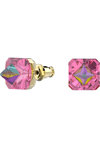 Pink Chroma stud earrings Pyramid cut crystals