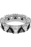 Black Millenia cocktail ring Triangle cut crystals