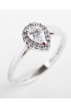 Solitaire Ring 14ct White Gold with Zircon by FaCaDoro (No 53)