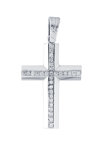 Βαπτιστικός σταυρός FaCaDoro από λευκόχρυσo 18Κ με διαμάντια