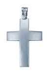 Βαπτιστικός σταυρός FaCaDoro από λευκόχρυσο 14Κ