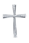 Βαπτιστικός σταυρός SAVVIDIS από λευκόχρυσo 14Κ με ζιργκόν