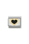 Nomination Link Heart made of Stainless Steel and 18ct Gold with Enamel