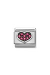 Σύνδεσμος (Link) NOMINATION Heart από ανοξείδωτο ατσάλι με ασήμι 925 και ζιργκόν