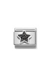 Nomination Link Star made of Stainless Steel and Sterling Silver with Zircons