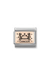 Σύνδεσμος (Link) NOMINATION CANCER (Καρκίνος) από ατσάλι και ροζ χρυσό 9K με σμάλτο