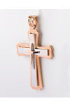 14ct White and Rose Gold Cross with Diamonds by FaCaDoro