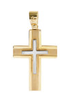 Δίχρωμος σταυρός SAVVIDIS από χρυσό και λευκόχρυσο 14Κ