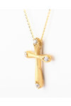 14ct Gold Cross with Zircon by FaCaDoro