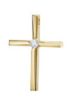 14ct Gold Cross with Zircon by Triantos