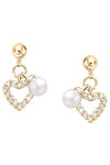 GO Gold Plated Alloy Earrings with Pearl And Zircons