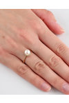 14ct Gold Ring by SAVVIDIS with Zircon and Pearl (No 55)
