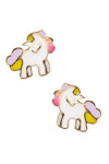 9ct Gold Unicorn-shaped Earrings with Enamel by Ino&Ibo