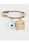 9ct Gold Pin with Charm and Eye by Ino&Ibo