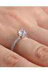 14ct White Gold Solitaire Ring with Zircon by SAVVIDIS (No 56)