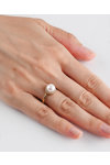 14ct Gold Ring with Zircons and Pearls by SAVVIDIS (No 53)