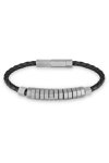 CERRUTI Mens Arena Stainless Steel and Leather Bracelet